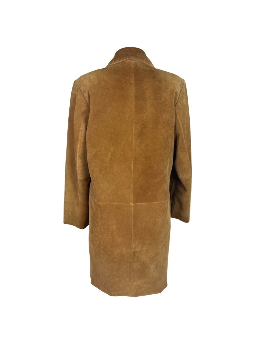 Bernardo Camel Suede Barn Chore Coat S Oversize Washable Distressed Boho Chic - Picture 6 of 15